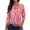 A014-Pink, variant on 3/4 Length Sleeve Womens Tops Henley Neck Button Down 3/4 Sleeve T Shirts Casual Loose Fit Half Sleeve Tunic Tops