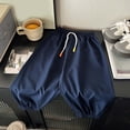 thumbnail image 3 of YIWULA Boys Sweatpants Drawstring High Waist Athletic Workout Pants Kids Solid Color Loose Jogger Pants with Pockets(Navy,150), 3 of 4