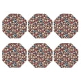 thumbnail image 2 of Pofeuu rock record music Skull Print Leather Coasters Set of 6, Round Cups Mugs Mat Pad for Home Kitchen Heat Resistant Drink Coasters,Octagon, 2 of 7
