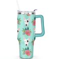 thumbnail image 2 of Paw Print Dog Lovers Tumbler 40oz - Vacuum Insulated Coffee Cup with Handle & Straw- Cute Gift for Female Dog Owners, 2 of 7