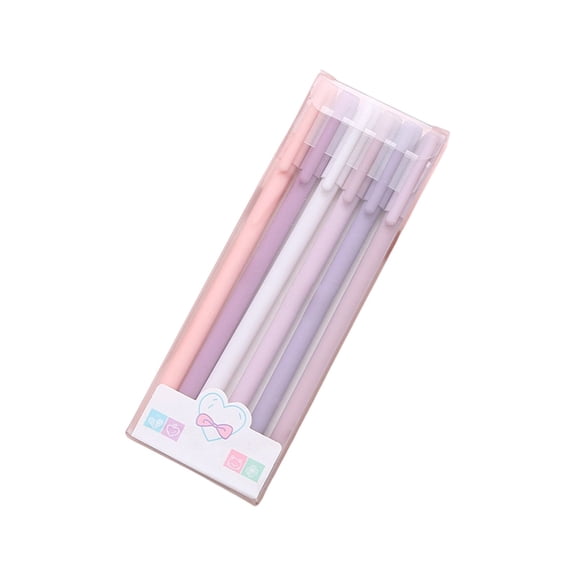 0.5mm Black Retractable Gel Pen 6 Piece Set, Smooth Writing Needle Tip Rollerball Pens For Journaling, Simple Minimalist Office Stationery, Style A (Multicolor, 16.5*5.9*2)