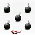 thumbnail image 2 of 2 Inch Black Floor Safe Twin Wheel Casters 3/8 Threaded Stem Set of 5 SCC, 2 of 2
