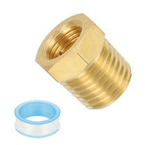 Uxcell 1/8" NPT Male x 1/4" NPT Female Brass Pipe Fitting with Tape - 1Pcs