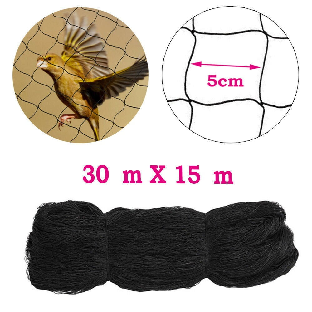 ToppiJoy Heavy Duty Bird Netting 100' x 50', 2" Mesh Black Polyester Garden Netting for Chicken Coop, Fruit Trees, and Orchard Protection