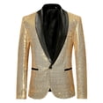 thumbnail image 1 of Blazer informal con lentejuelas para hombre, chaqueta de traje para celebración de bodas, 1 of 4