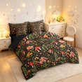thumbnail image 2 of Homewish Watercolor Botanical Mushroom 7-Piece King Bedding,Boho Fungus Plant King Bed in a Bag,Black Reversible, 2 of 8