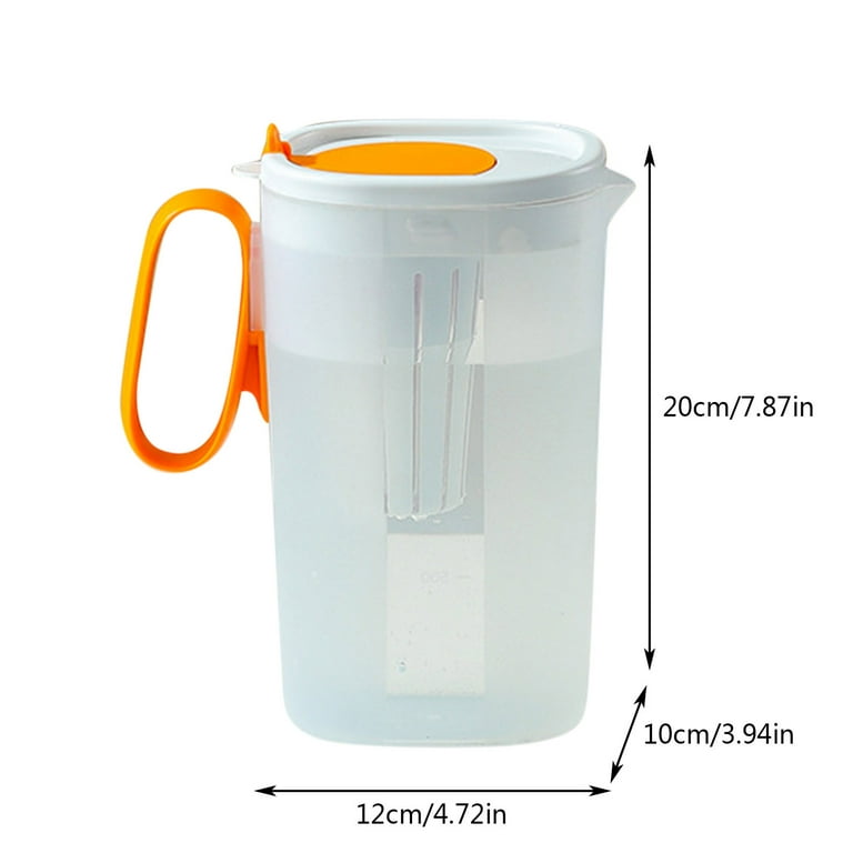 Hxoliqit 52oz Airtight Plastic Pitcher, Lemon Lime Print, Slim Tea