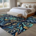 thumbnail image 4 of Abstract Butterfly Area Rugs 8'x10', Washable Small Throw Rugs for Living Room Patio, Botanical Watercolor Moon Stars Leaf Indoor Outdoor Rug Non-Slip Low Pile Carpet Runner Reversible Floor Mats, 4 of 8
