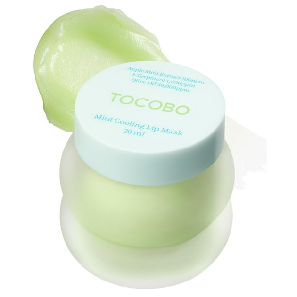 Mascarilla labial TOCOBO Mint Cooling con manzana, menta y árbol de té, 15 ml