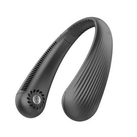 

BOLLSLEY Portable Neck Fan Hands Free Bladeless Hanging Sport Fan Battery Operated Wearable Personal Fan USB Rechargeable Headphone Design with 3 Speeds for Outdoor Indoor