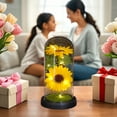 thumbnail image 4 of PATLOLLAV Sunflower Gifts for Women, Sunflowers Artificial Flowers in Glass Dome with LED Strip, Birthday Gifts for Mom & Grandma, Sunflower Decor on Mother's Day, Christmas, Valentine's Day&nbsp;, 4 of 6