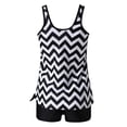 thumbnail image 3 of WREESH Womens Tankini Swimsuit Conservative Print Strappy Back Set Two Piece Swimsuits Swimdress Beach Bathing Suit Black, 3 of 9