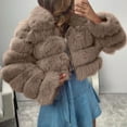 thumbnail image 2 of DDAPJ pyju Women's Faux Fur Cropped Jacket 2023 Clearance,Long Sleeve Zip Up Fluffy Fleece Outerwear Coats Plus Size Winter Warm Thick Hooded Jacket Trendy Short Tops S - 8XL, 2 of 5