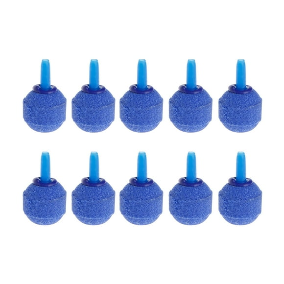 EeaseMX 10 difusores de burbujas minerales con forma de bola para bombas de acuario e hidroponía, 20 x 20 mm (azules)