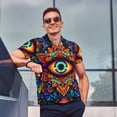 thumbnail image 4 of Balery Vibrant Psychedelic Eye Camisa Polo de Hombre con Estampado, de Manga Corta y Tejido Medio, Camisa Tipo Golf Polo-XX-Large, 4 of 6