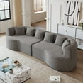 thumbnail image 3 of 106" Oversized Sectional Sofa,Modern Corduroy Memory Foam Sofa Cloud Sofa with Deep Seat for Living Room,Grey, 3 of 7
