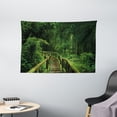 thumbnail image 1 of Jungle Decor Tapestry, Fresh Tropical Thailand Forest with Wooden Bridge Foliage Meditation Calm Landscape, Wall Hanging for Bedroom Living Room Dorm Decor, 60W X 40L Inches, Green, by Ambesonne, 1 of 2
