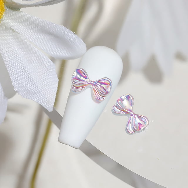 Fiudx Joyas para Uñas, Diseño de Lazo Tridimensional, Accesorios de Manicura Espectaculares, Decoración Elegante para Uñas, Decoración de Uñas Diy, Amantes de Las Uñas a La Moda, Set de Resina de Alt