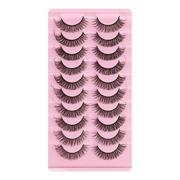 JIASEN Best Gift 10 Pairs Reusable Self Adhesive Eyelashes Natural Thick False Lashes Extension No Glue Or Eyeliner Needed