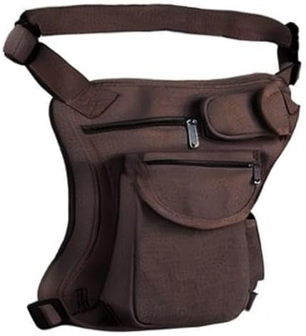 Small Multi-Purpose Drop Waist Leg Bag Canvas Utility Tactical Hip Molle Pack Sport Camping Hiking Motorcycle Racing Thigh Pouch Coffee