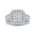 thumbnail image 2 of AFFY 1.25 Carat Round Moissanite Diamond Halo Bridal Set Wedding Ring 14k White Gold over Silver-7.5, 2 of 5