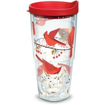 Tervis Festive Christmas Holiday Season Cardinals Made in USA Double Walled Insulated Tumbler Travel Cup Keeps Drinks Cold & Hot, 24oz, Classic