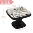 thumbnail image 3 of 4 Pcs Square Cabinet Handle Cupboard Knob Drawer Pulls Handle Flowers Black Geometric Drawer Knobs with Screws Furniture Decoration, 3 of 5