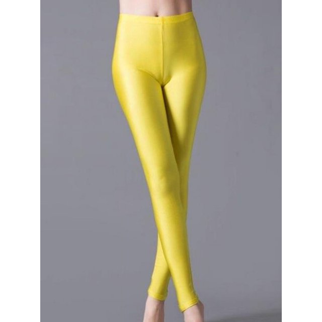 Shiny Pant Leggings Hot Selling Leggings Solid Color Fluorescent Spandex Elasticity