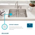 thumbnail image 6 of Elkay Lustertone Classic Stainless Steel 32-1/16" x 18-1/2" x 8", Equal Double Bowl Undermount Sink with Aqua Divide, 6 of 7