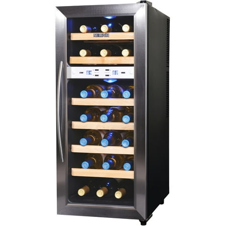 Thermoelectric Wine Cabinet - NewAir 21-Bottle Thermoelectric Wine Refrigerator, Stainless Steel and Black
