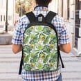 thumbnail image 6 of Goofa Green Tropical Pattern 17in Student Backpack - School, Travel, Work Bookbag -Laptop Backpack,Water Resistant College School Computer Bag, 6 of 6