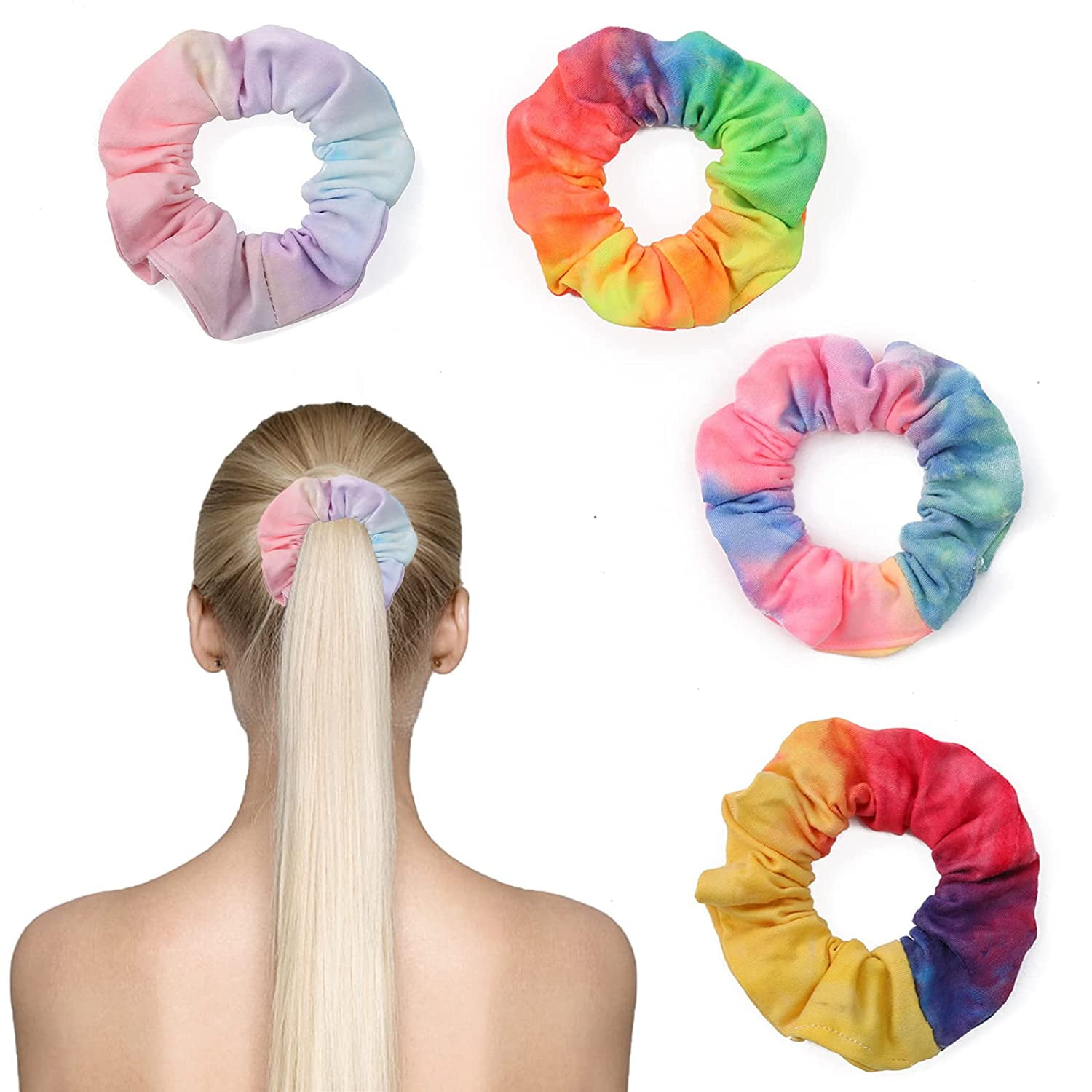 Scrunchies Hair Ties Colorful Hair Ties Polyester Hair Ties Cute Hair