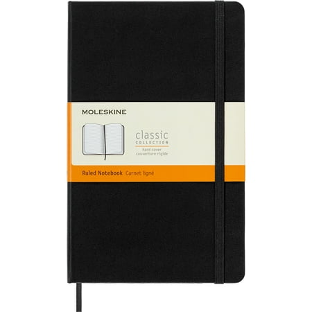 Moleskine Classic Notebook, Hard Cover, Large (5" x 8.25"), Ruled, Black