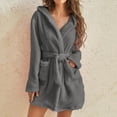 thumbnail image 6 of Women's Warm Fleece Winter Robe Long Plush Bathrobe, 6 of 8