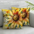 thumbnail image 3 of Awypu  Sunflower Bee Welcome Summer Throw Pillow Cover,Yellow Cushion Case Decoration for Sofa Couch, 3 of 5