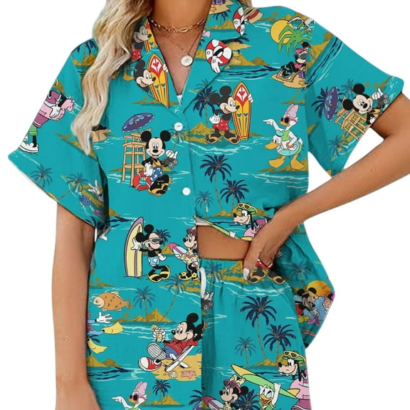 Disney Mickey and Friends Hawaiian Shirt, Aloha Summer Tee