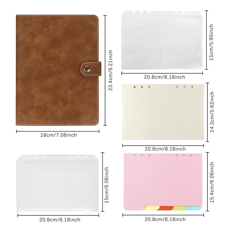 Toplive Leather Organizer, A5 Refillable Journal, 6 Ring