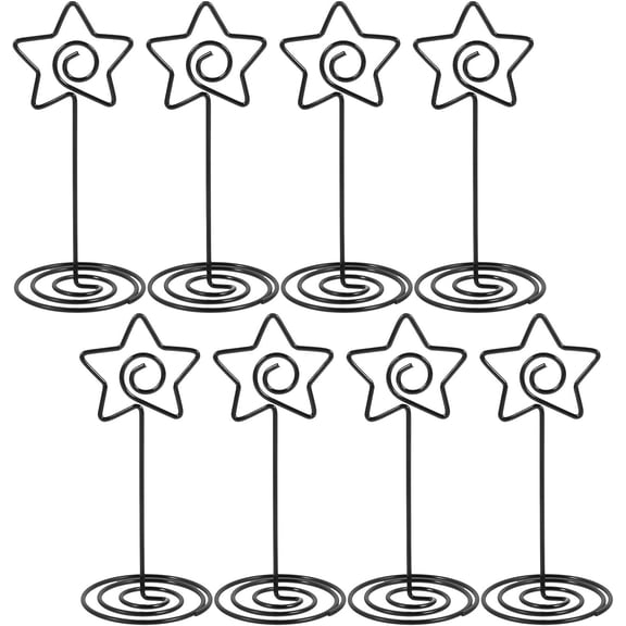 10 Pack Table Number Holders Place Card Holder Table Picture Holder Wire Photo Holder Clips, Star Shape