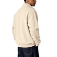 thumbnail image 6 of Solid Color Stand Collar Pullover Sweatshirt for Men Featuring Quarter Zip Closure Long Sleeve Fleece Casual Sports Top, 6 of 6
