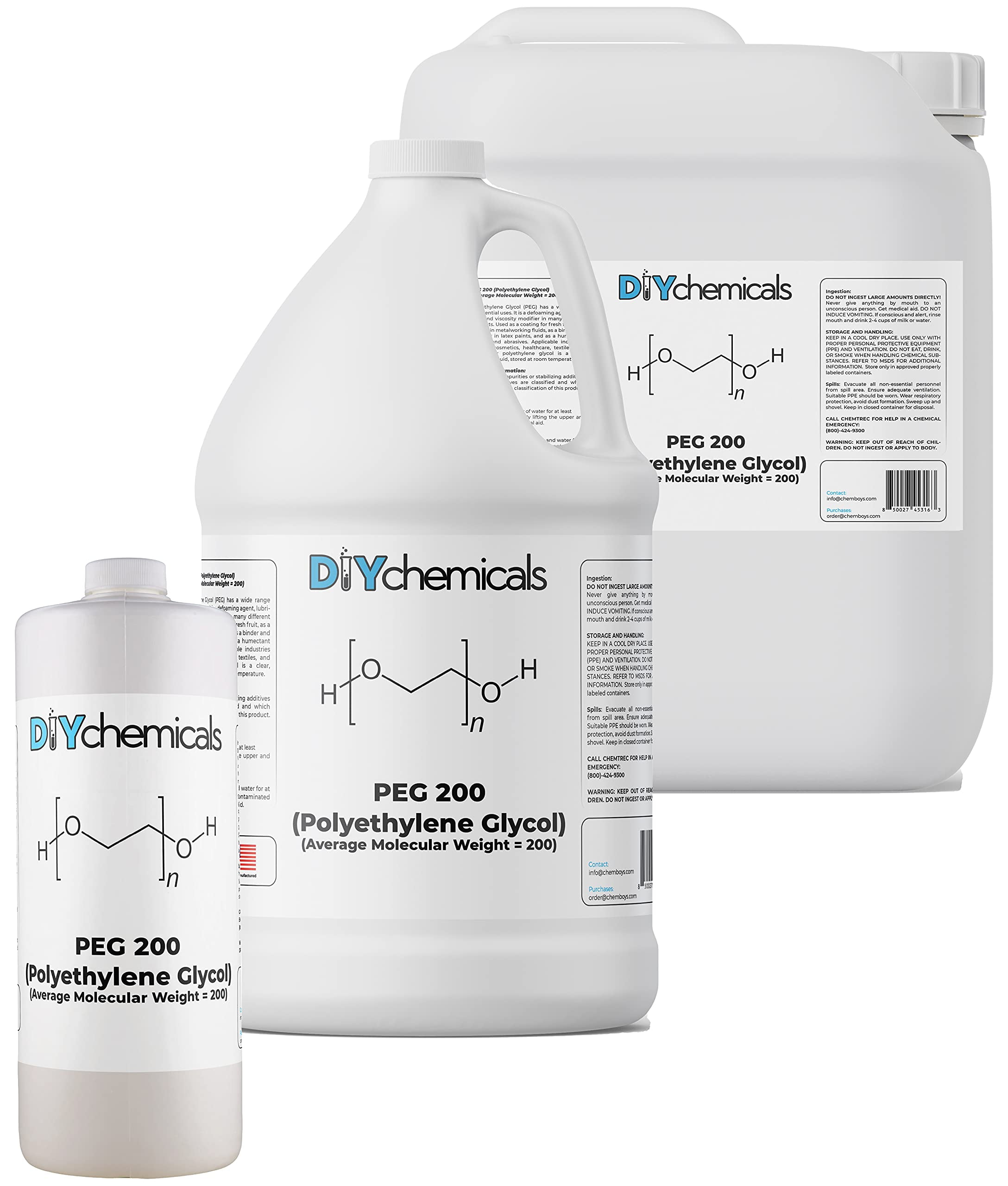 DIYChemicals Polyethylene Glycol PEG 200 for Industrial Manufacturing