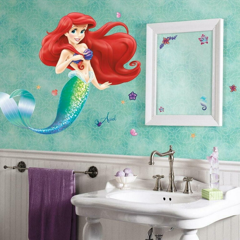 Disney Little Mermaid Peel Stick Giant Wall Decals Girls Favorite Bedroom Bathroom Wall Stickers Walmart