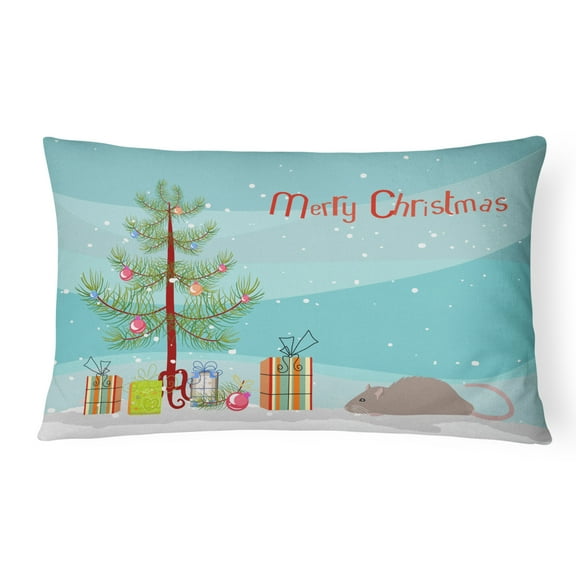 Carolines Treasures CK4475PW1216 Satin Rat Merry Christmas Canvas Fabric Decorative Pillow, 12H x16W, multicolor