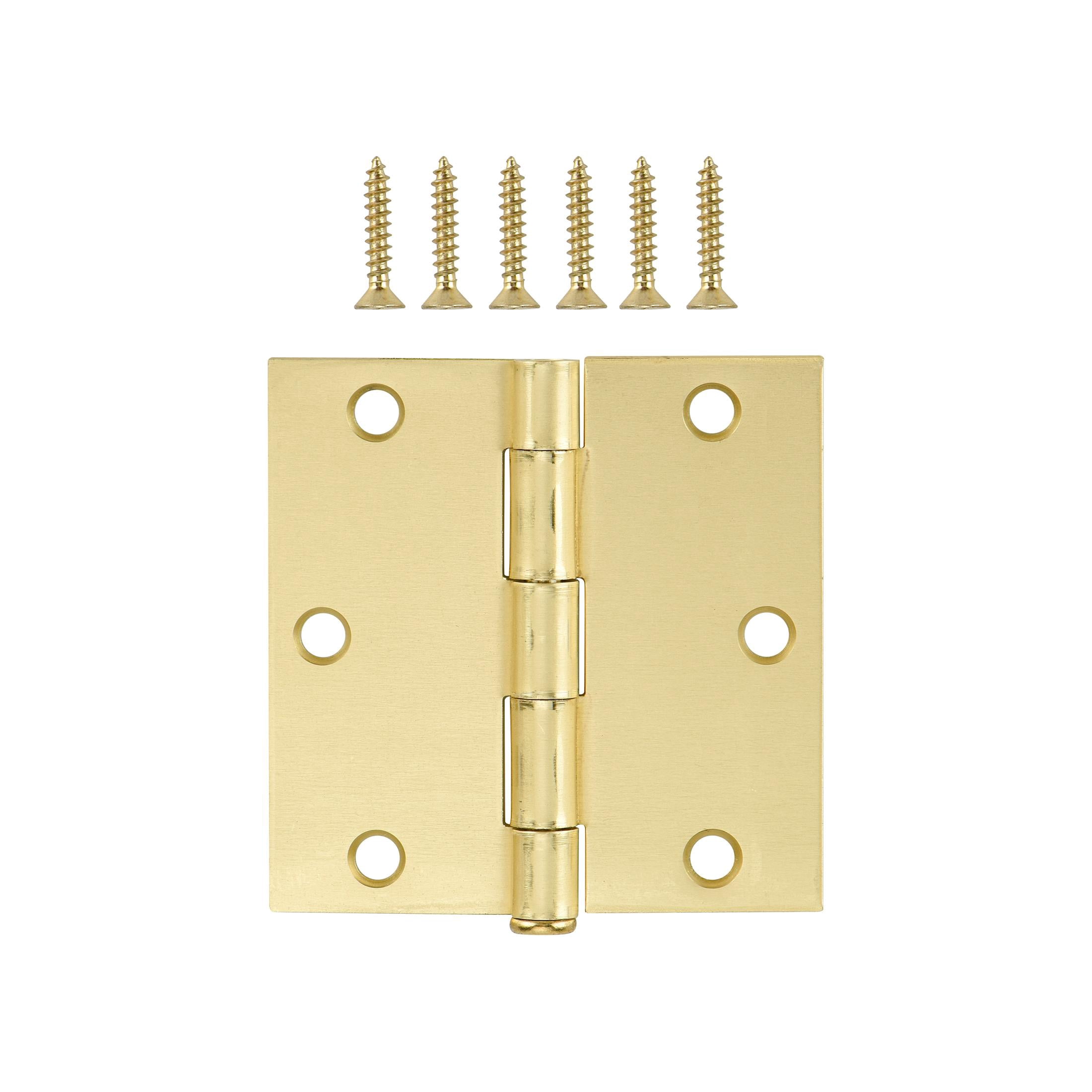 Hyper Tough 3-1/2 in. Square Corner Steel Door Hinge, Brass Finish