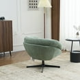 thumbnail image 5 of UHOMEPRO Swivel Accent Chair, Chenille Upholstered 360°Swivel Armchair, Reading Club Chair with Removable Cushion, Metal Base, Living Room Bedroom, Reading Corner, Green, 5 of 7