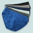 thumbnail image 6 of zeranth Men Summer Briefs Mid-rise Elastic Waistband Panties Solid Color U-convex Breathable Underwear for Daily Wear Sleep, 6 of 7