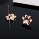 thumbnail image 2 of Joyería personalizada elegante de la decoración del pendiente del perno prisionero de la aleación de la forma del pie del animal (oro rosa), 2 of 2