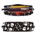 thumbnail image 2 of Pofeuu Skeleton Print Leather Pencil Case, Leather Pencil Pouch Large Capacity, Big Pencil Pouch with Zipper Vintage Pen Bag Fountain Pen Holder, 2 of 7