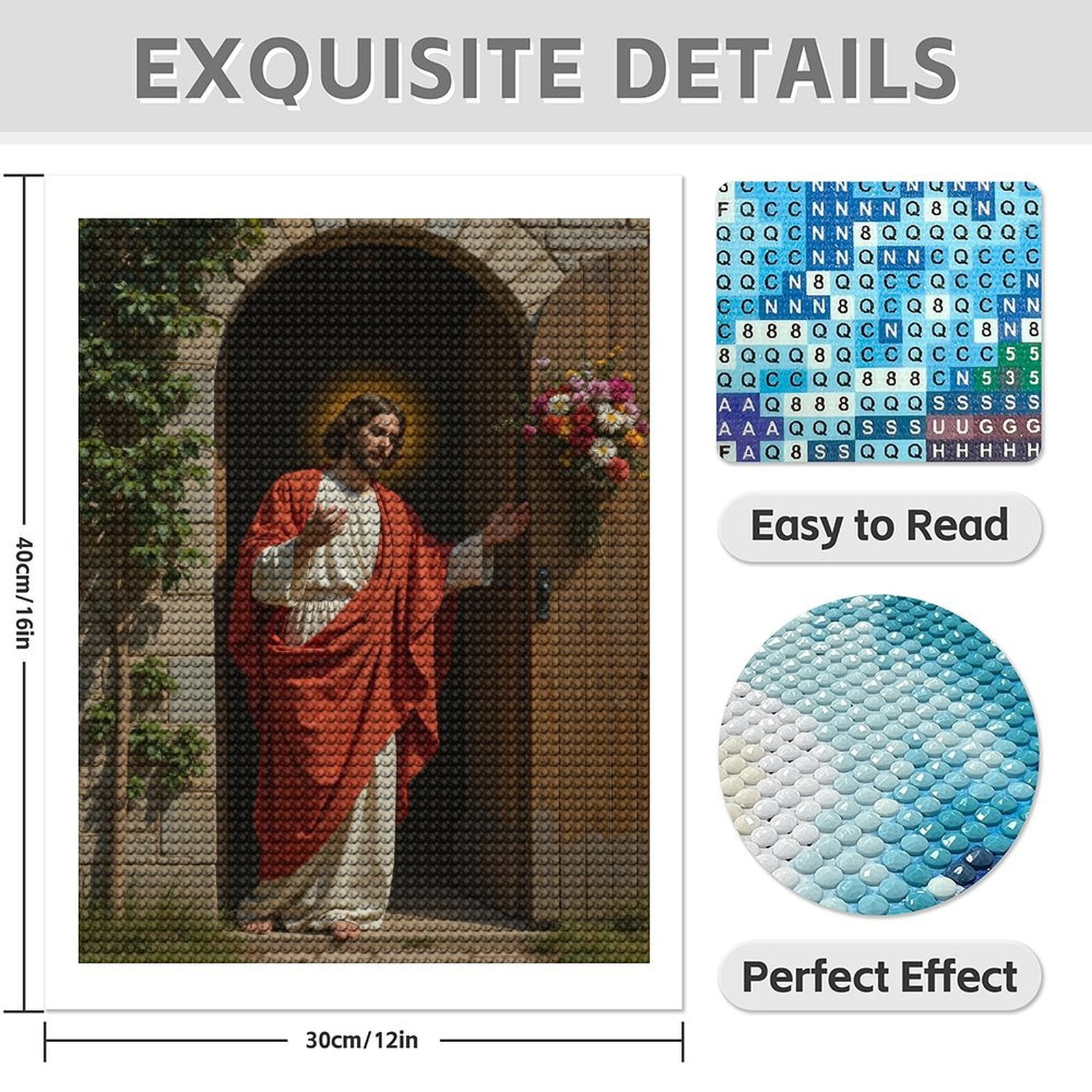 Diamond Art Kit for Adults, Illuminated Figure Red Robe Doorway Diamond Painting for Adults Beginners, DIY Diamond Art Painting Kits, 5D Diamond Painting Crafts for Home Decor 12x16 Frameless