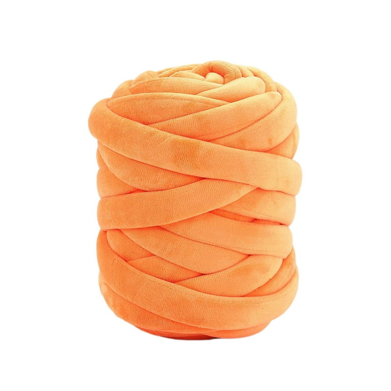 250G Chunky Yarn 18.6 Yards Super Bulky Yarn for Craft Braided Knot Crochet  Orange 