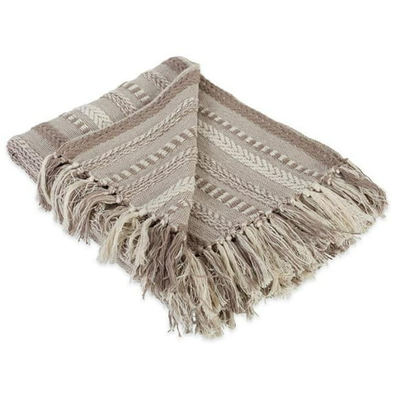 Stone Braided Stripe Blanket Throw